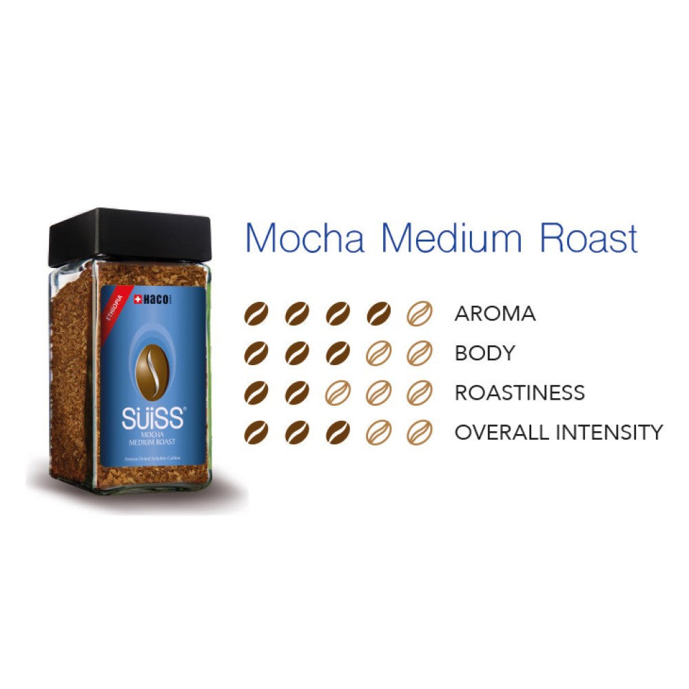 Haco SUiSS Mocha Medium Roast Freeze Dried Soluble Coffee 100g