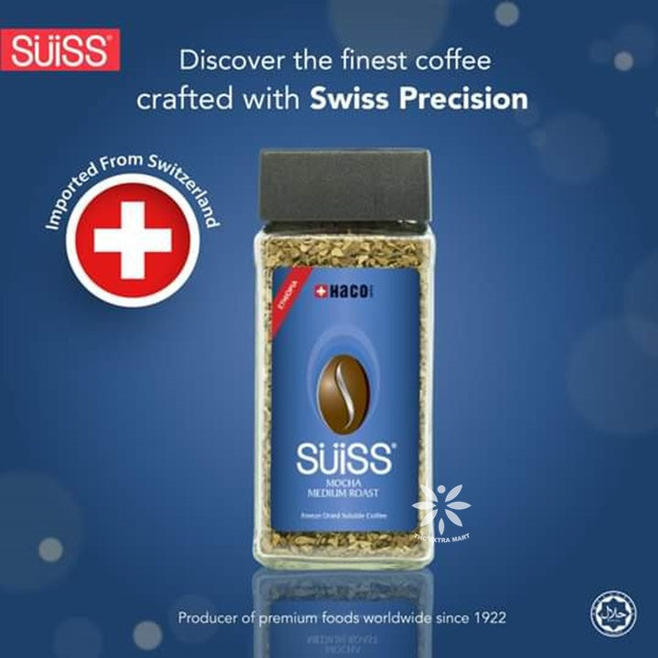 Haco SUiSS Mocha Medium Roast Freeze Dried Soluble Coffee 100g