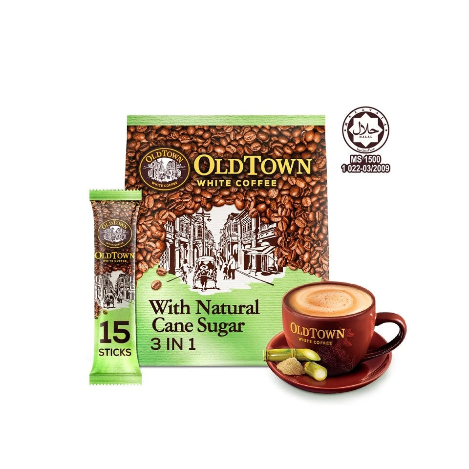 OLDTOWN Natural Cane Sugar Instant Premix 3in1 White Coffee 36g x 15s