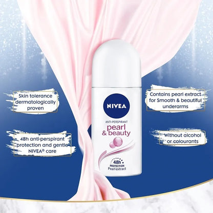 NIVEA Female Deodorant Pearl Beauty Roll On 50ml / Personal Care / Fair Smooth Skin / Brightening / Perfume