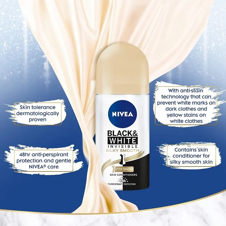 NIVEA Female Deodorant Black & White Silky Smooth Roll On