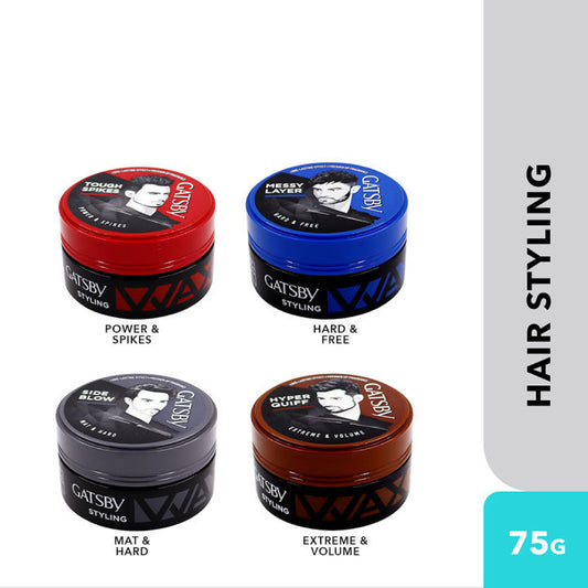 Gatsby Men Hair Styling Wax (75g) – Strong Hold & Long-Lasting Style