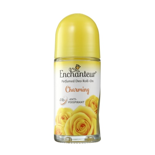 ENCHANTEUR Anti-perspirant Deodorant Roll On 50ml / No Sweat / Perfume Fragrance / No Stain / Antiperspirant - Charming Yellow [Bundle of 2unit]