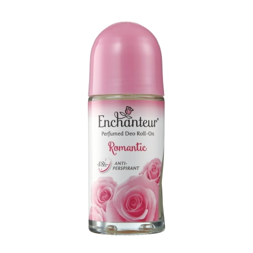 ENCHANTEUR Anti-perspirant Deodorant Roll On 50ml / No Sweat / Perfume Fragrance / No Stain / Antiperspirant - Romantic Pink [Bundle of 2unit]