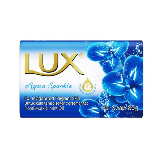 LUX Aqua Sparkle Beauty Bar Soap Bundle (80g x 6) - Refreshing Aqua Fragrance for Revitalized Skin