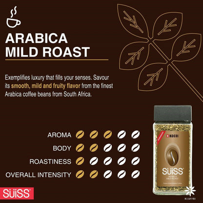 Haco SUiSS Arabica Mild Roast Freeze Dried Soluble Coffee 100g