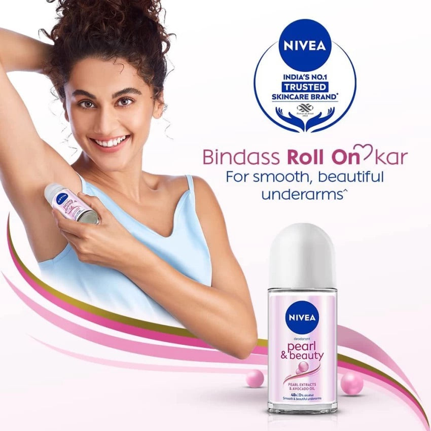 NIVEA Female Deodorant Pearl Beauty Roll On 50ml / Personal Care / Fair Smooth Skin / Brightening / Perfume