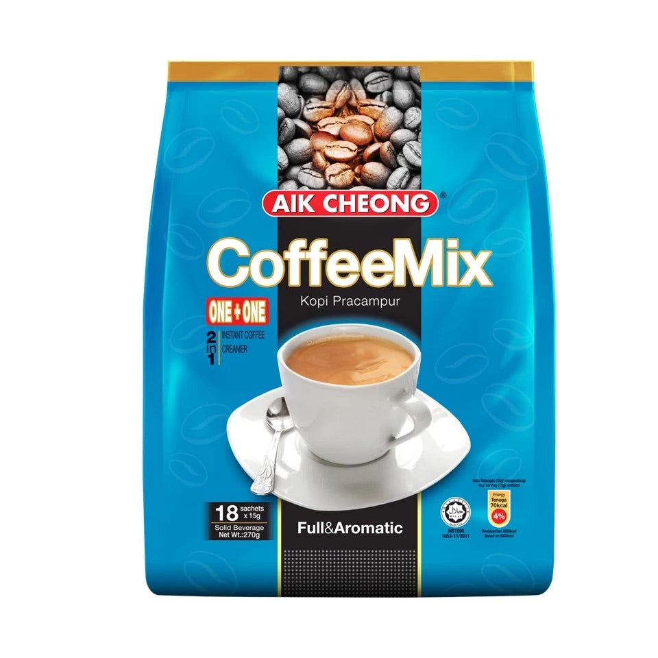 Aik Cheong 2 In 1 Coffee Mix No Sugar 18s x 15g