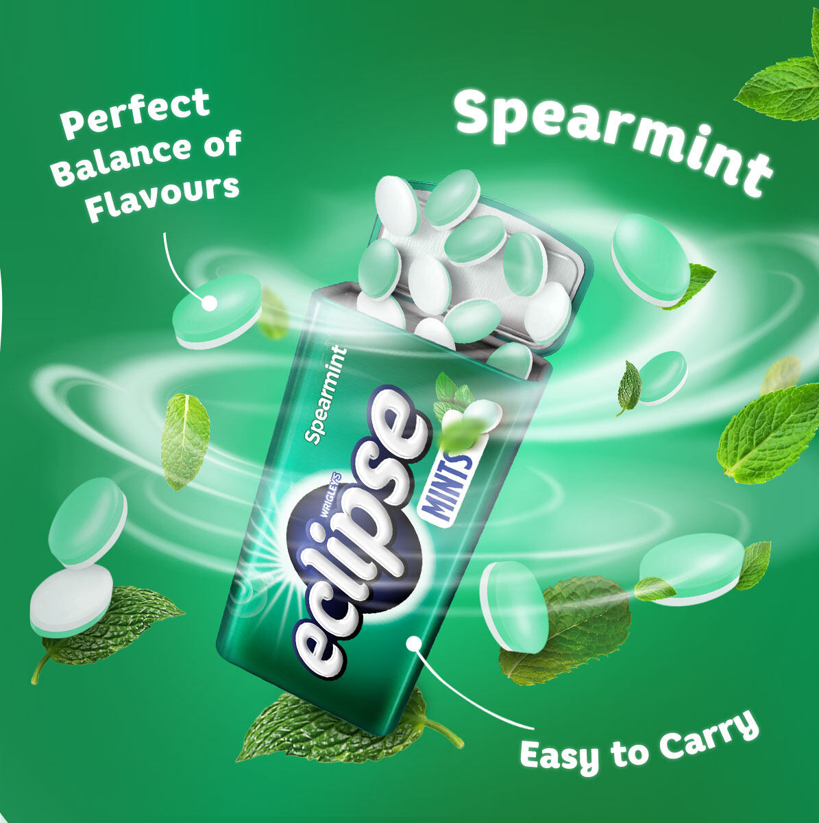 Eclipse Sugar Free Spearmint Mints 35g Tins Pack of 8