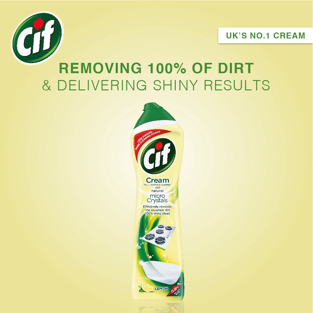 Cif Multipurpose Micro Crystals Cleaning Cream 660ml - Lemon & Regular Variants