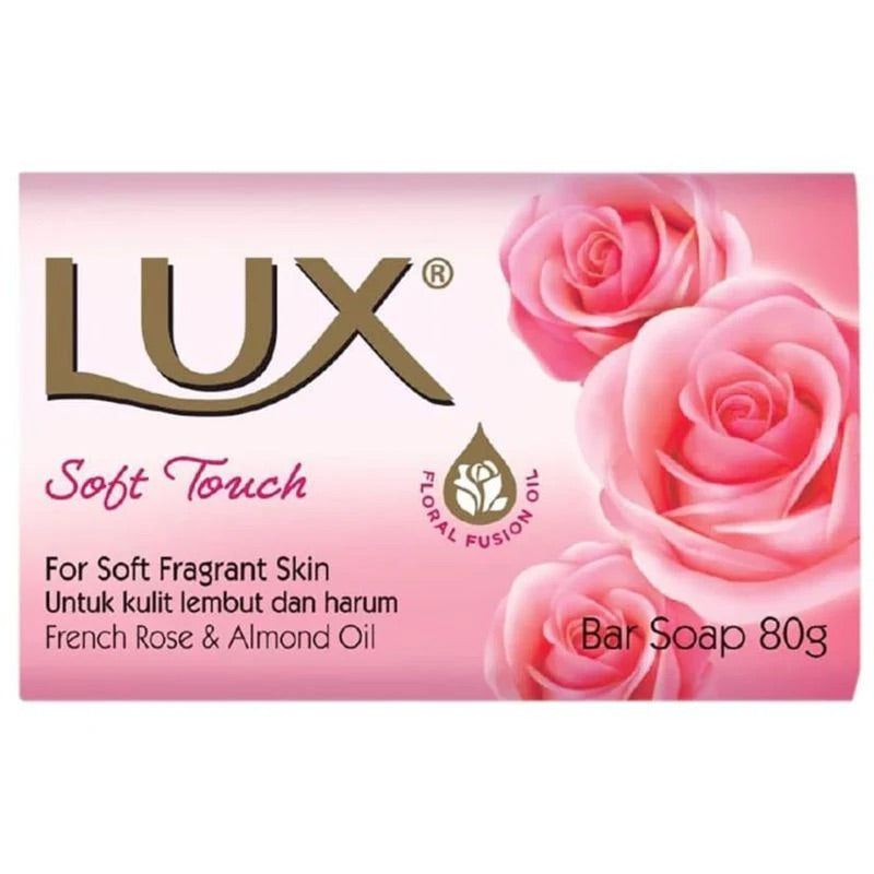 LUX Soft Touch Beauty Bar Soap Bundle (80g x 6) - For Smooth, Soft Skin with Floral Fragrance