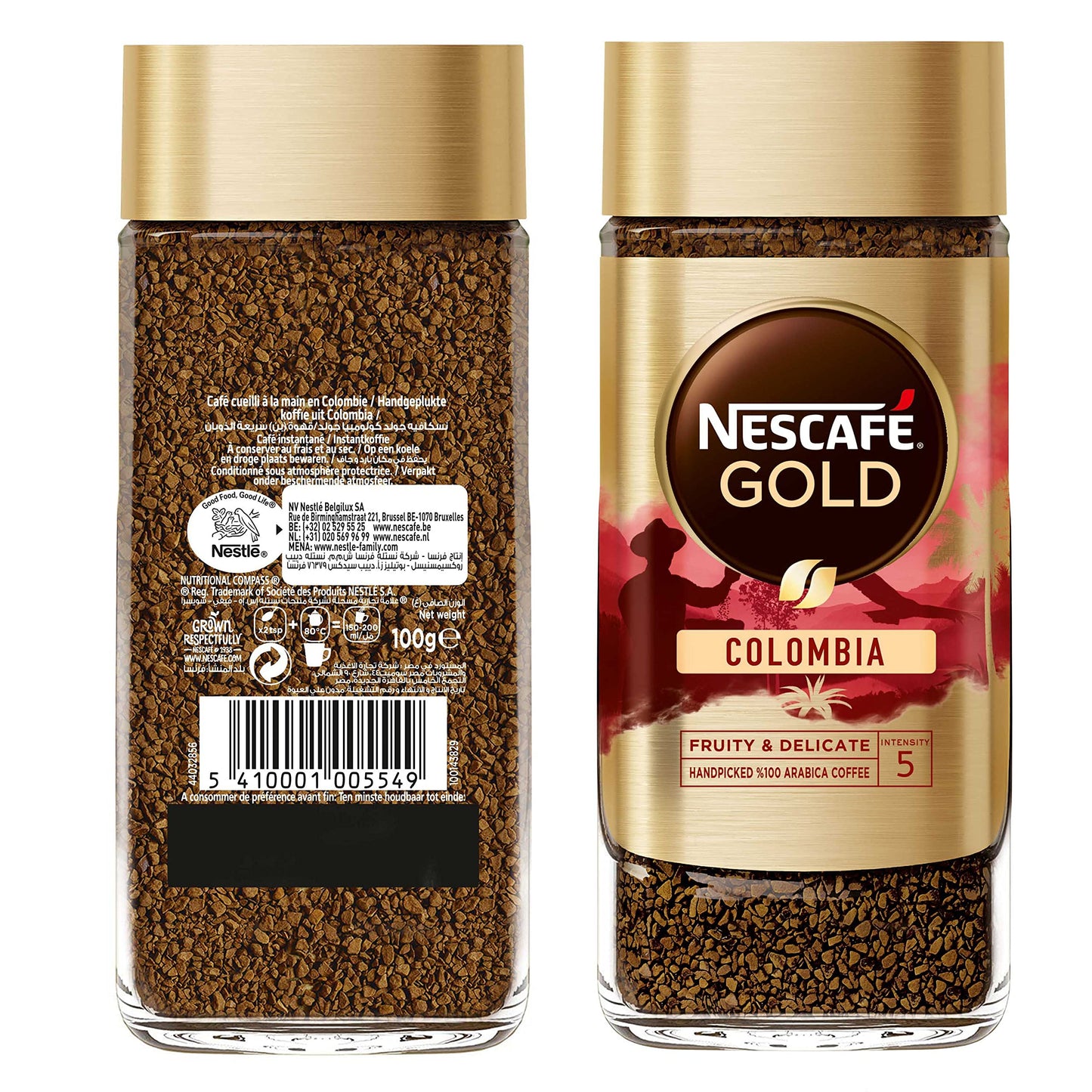 Nescafe Gold Colombia Instant Arabic Coffee 100g / 3.52oz