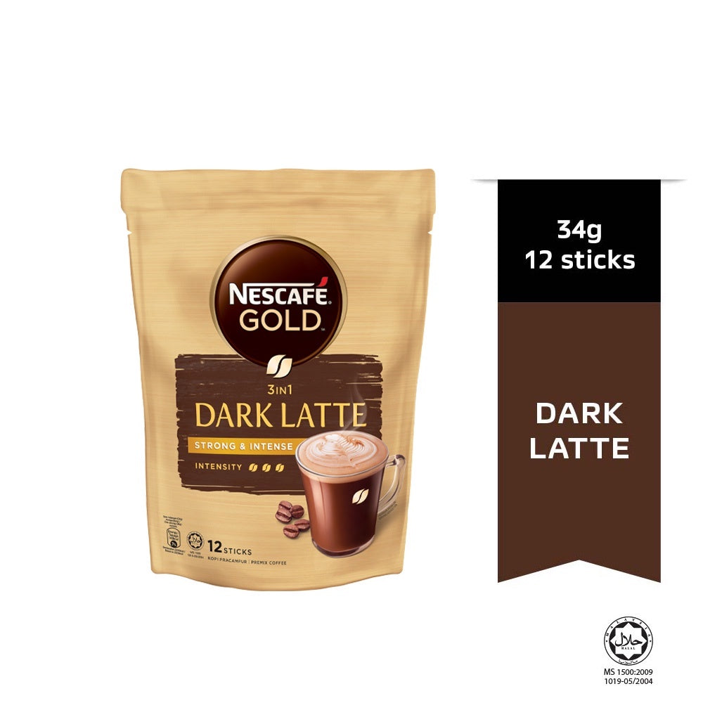 Nescafe Gold Dark Latte 34g x 12 Sachets