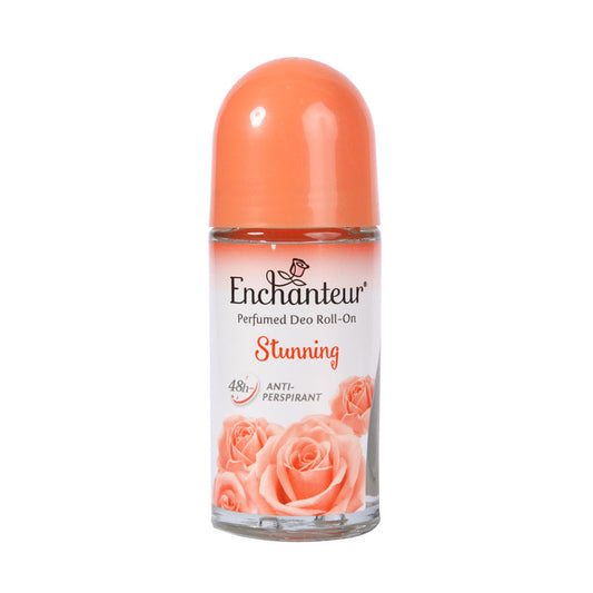 ENCHANTEUR Anti-perspirant Deodorant Roll On 50ml / No Sweat / Perfume Fragrance / No Stain / Antiperspirant - Stunning Orange [Bundle of 2unit]