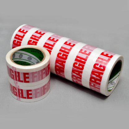 Fragile OPP Tape 48mm x 100m – Printed Packaging Tape for Fragile Items - Bundle of 6