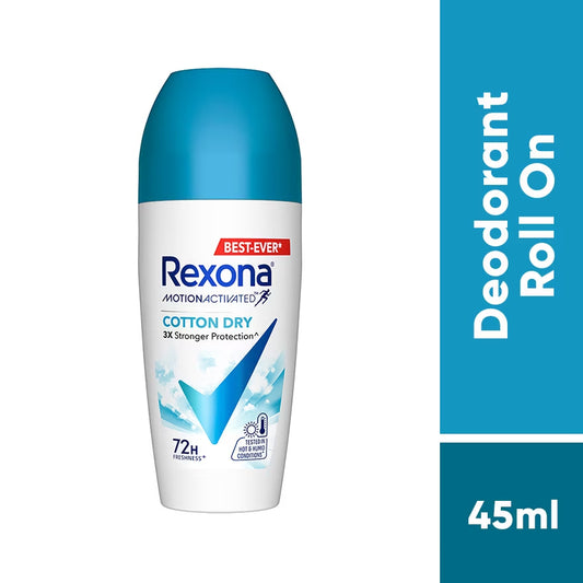 Rexona Women Roll On Deodorant Cotton Dry 45ml [Bundle of 2unit]