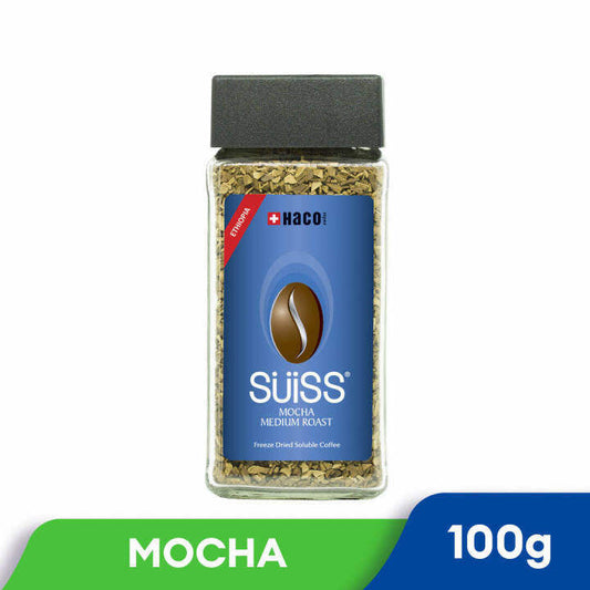 Haco SUiSS Mocha Medium Roast Freeze Dried Soluble Coffee 100g