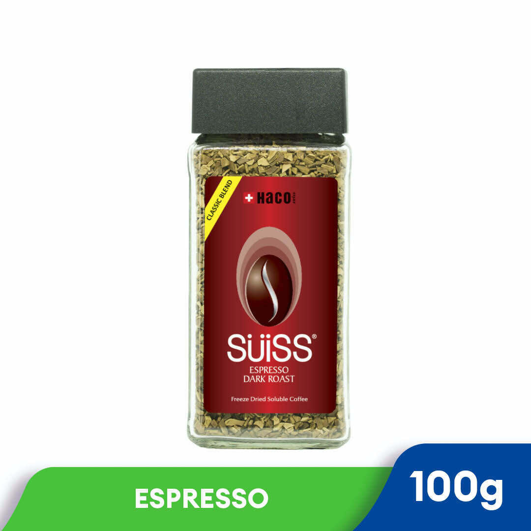 Haco SUiSS Espresso Dark Roast Freeze Dried Soluble Coffee (100g)