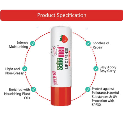 Sebamed Lip Defense SPF 30 - Cherry, Strawberry, Watermelon, Original, 4.8g