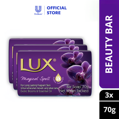 LUX Magical Spell Beauty Bar Soap Bundle (80g x 6) - Long-Lasting, Alluring Floral Fragrance