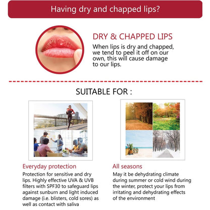 Sebamed Lip Defense SPF 30 - Cherry, Strawberry, Watermelon, Original, 4.8g