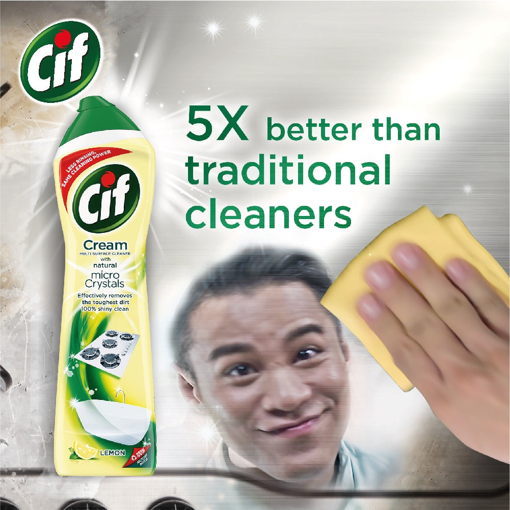 Cif Multipurpose Micro Crystals Cleaning Cream 660ml - Lemon & Regular Variants