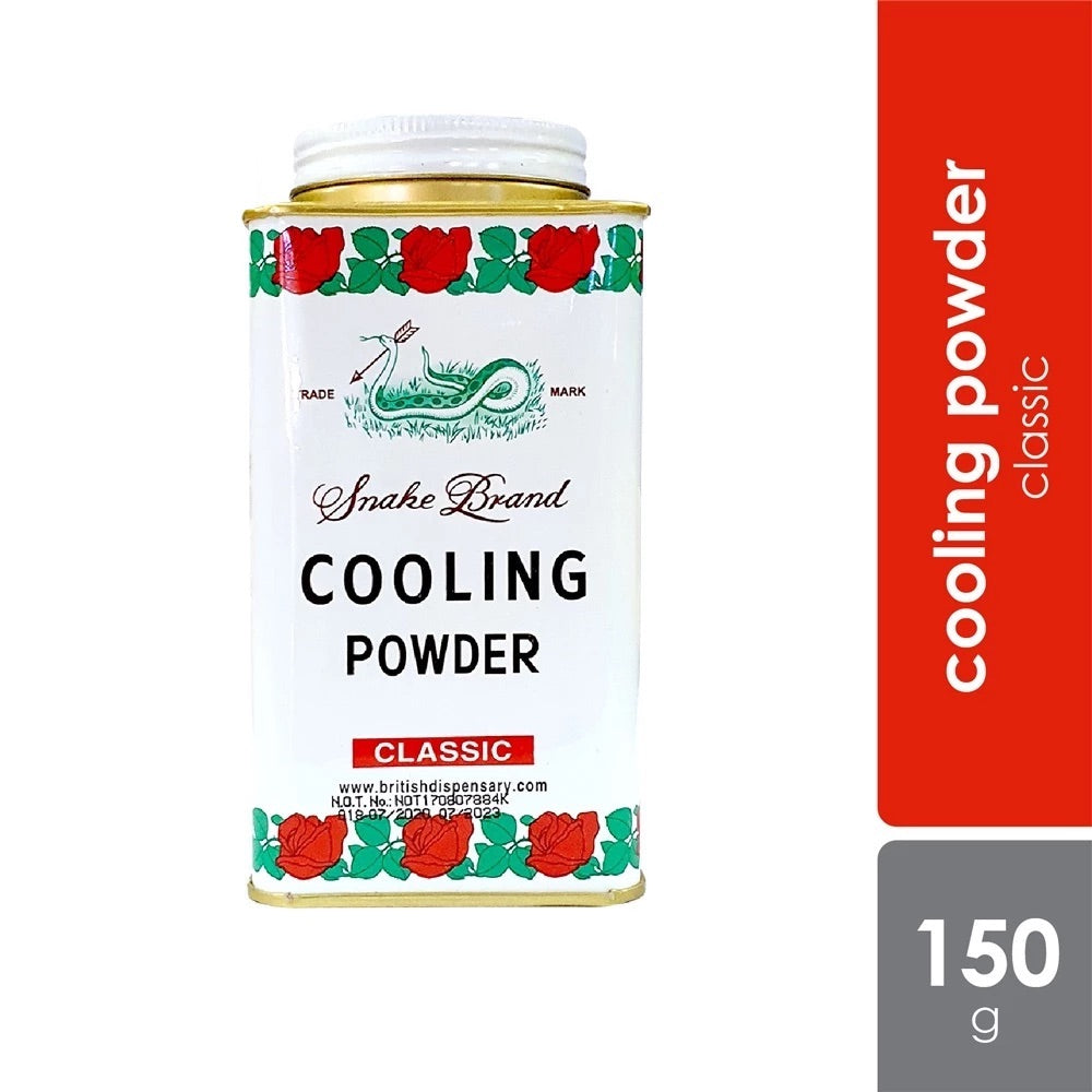 Snake Brand Cooling Powder – Classic (150g) for Instant Relief from Heat Rash