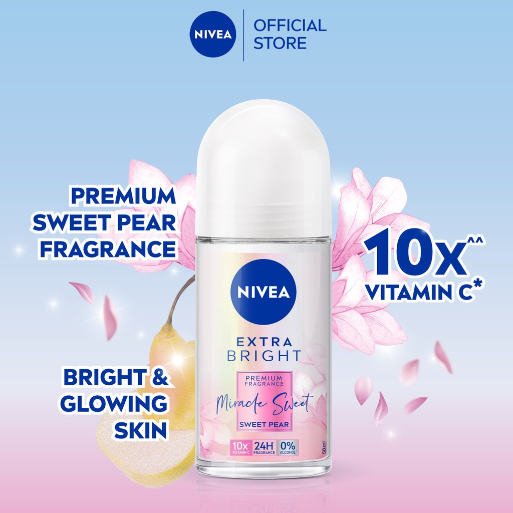 NIVEA Female Deodorant Extra Bright Miracle Sweet Roll On 50ml / Brightening / Anti Perspirant / No Sweat