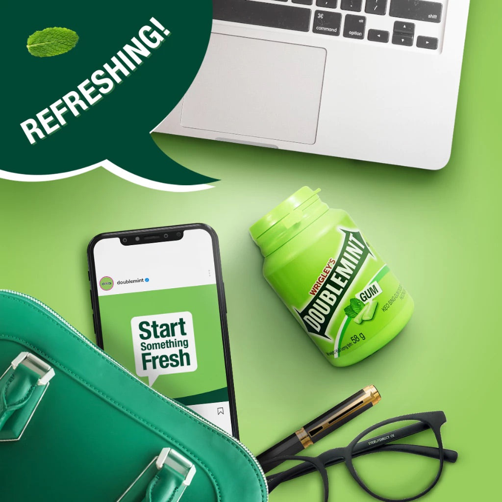 Doublemint Cool Peppermint Bottle Chewing Gum Pack of 8