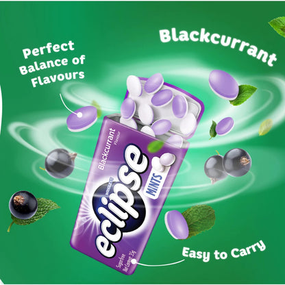 Eclipse Sugar Free Blackcurrant Mints 35g Tins Pack of 8