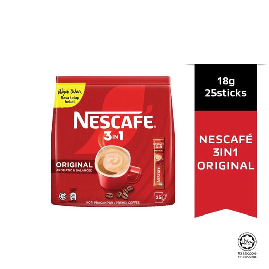 NESCAFE 3in1 Premix Instant Coffee Blend and Brew Original 18g x 25's