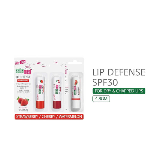 Sebamed Lip Defense SPF 30 - Cherry, Strawberry, Watermelon, Original, 4.8g